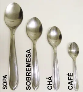 colher de sopa sobremesa chá café